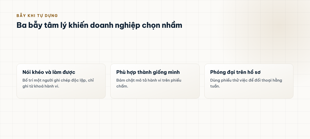 Ba bẫy tâm lý khi tự dựng thước đo và cách tránh từng bẫy