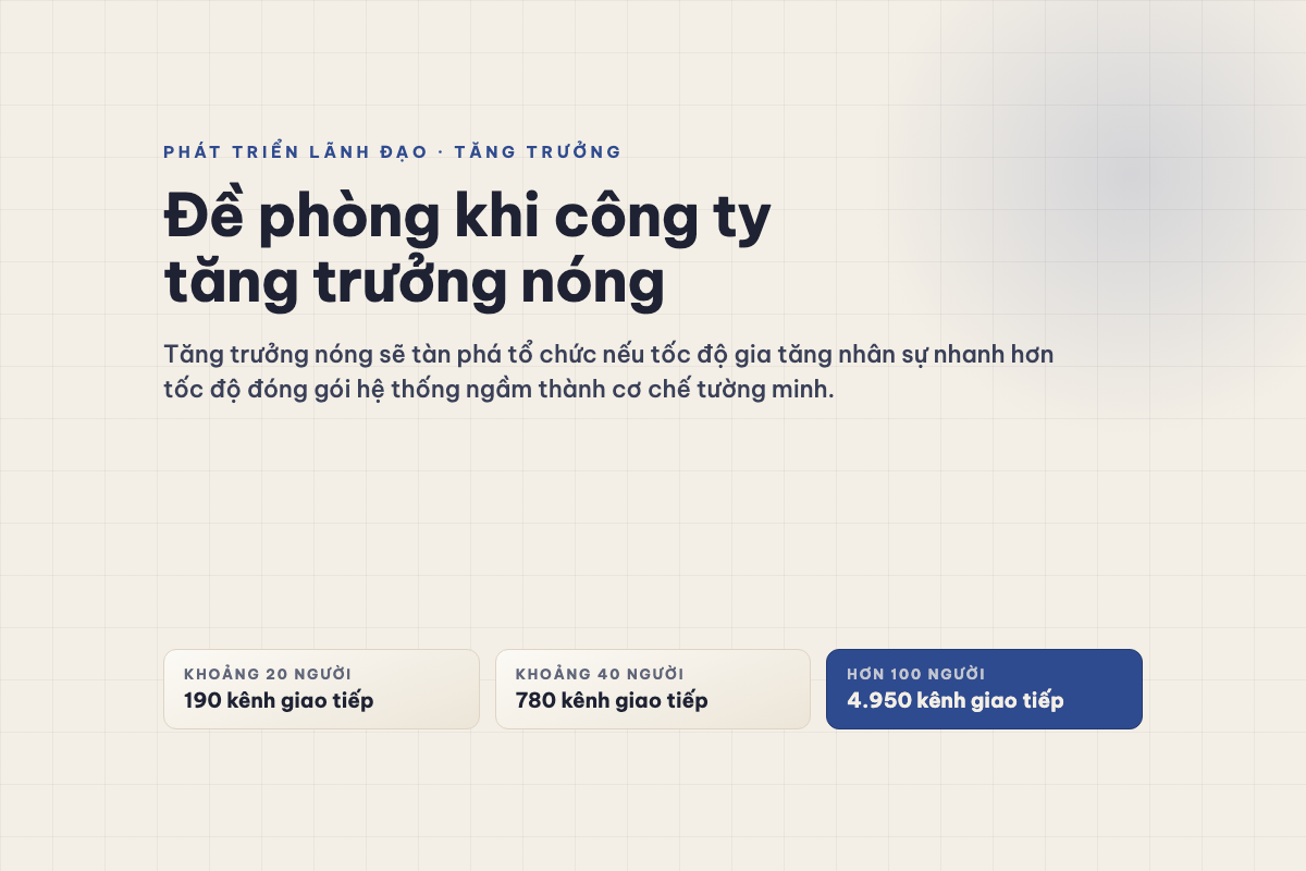 Ảnh bìa: Đề phòng khi công ty tăng trưởng nóng